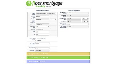 FiberMortgage calculator tool screenshot